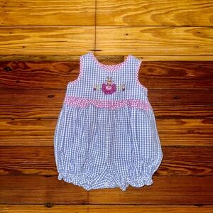 Vintage Gingham Baby Romper